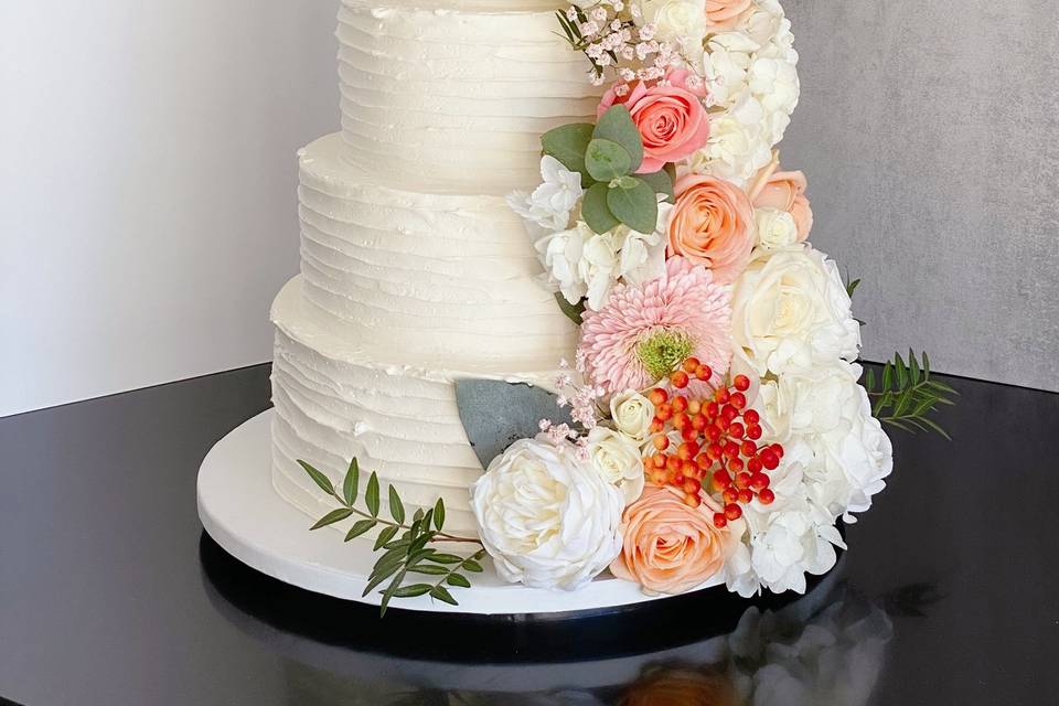 Wedding cake corail