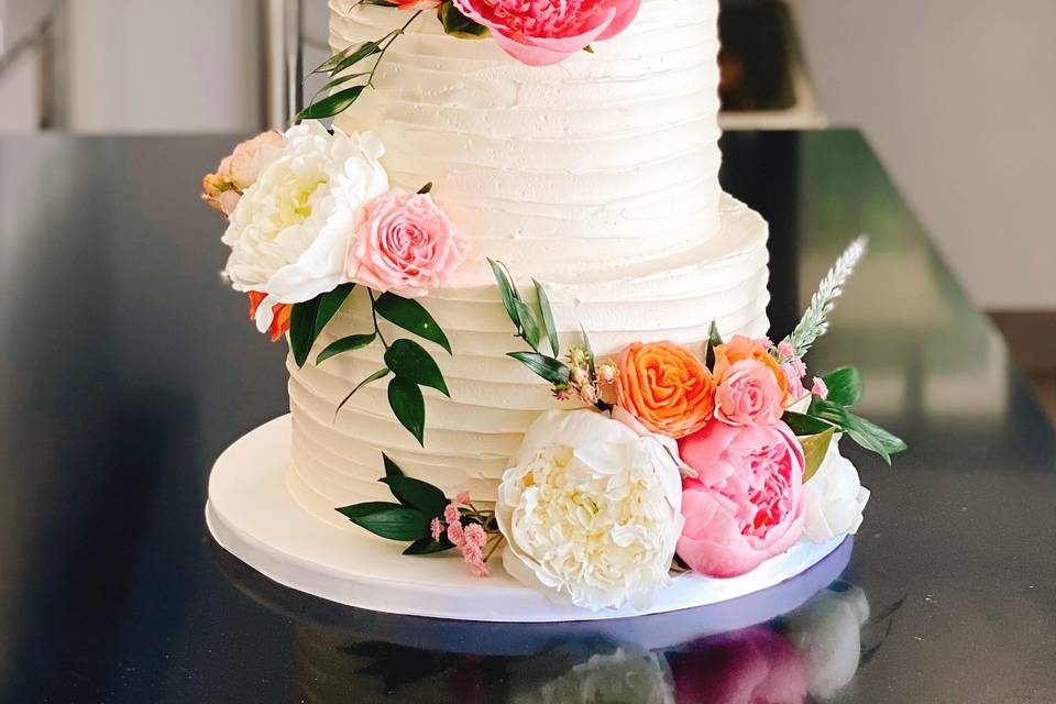 Wedding cake fleurs fraîches