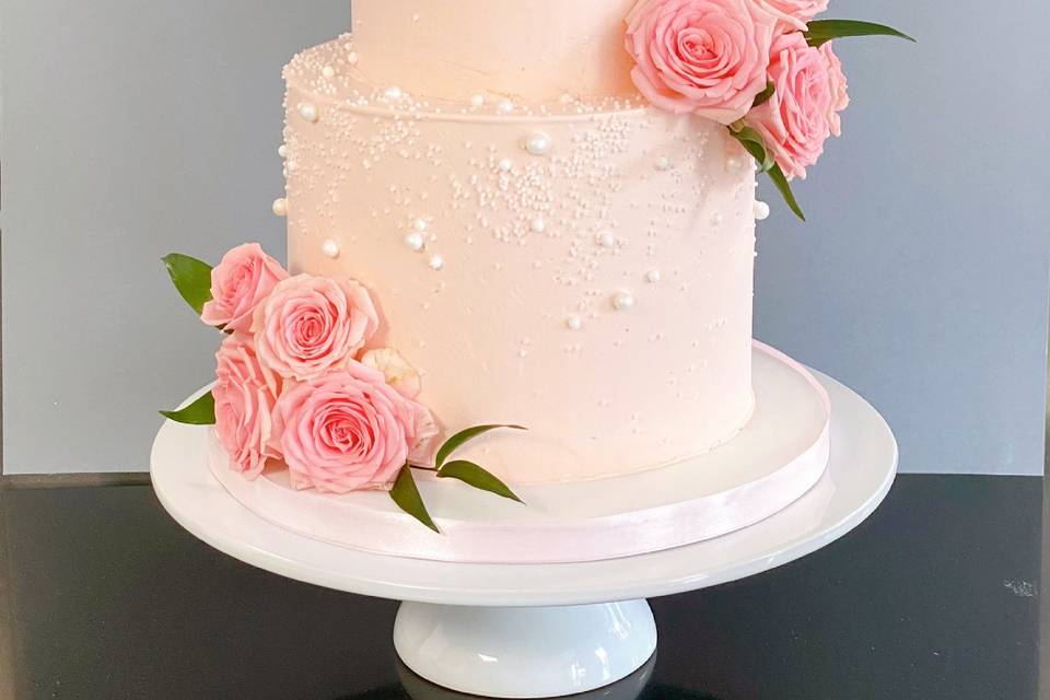 Wedding cake perlé rose