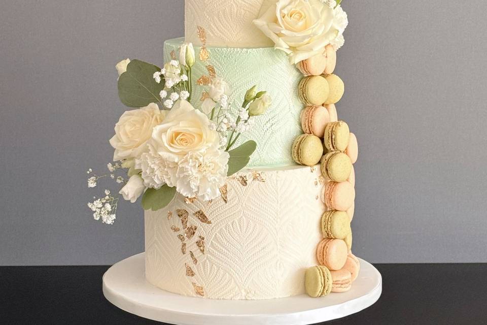 Wedding cake vert sauge