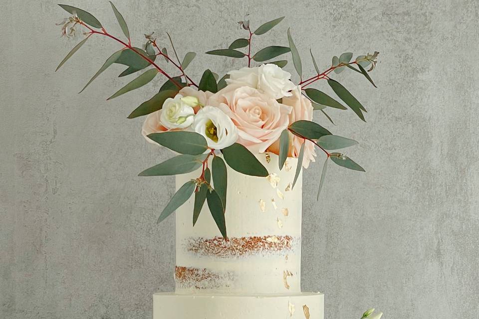 Naked cake rose poudré