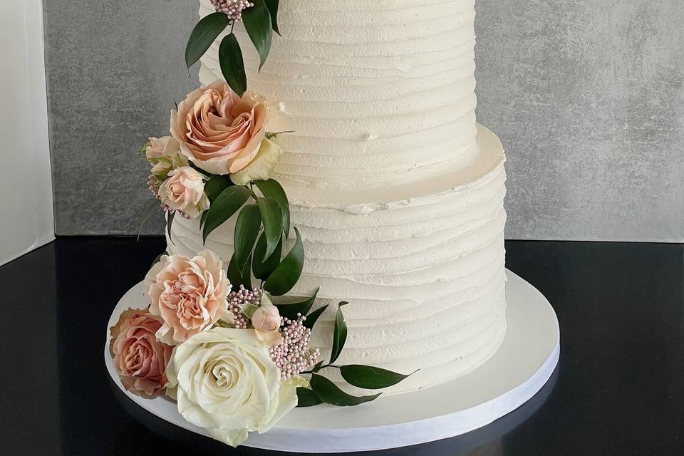 Naked cake rose poudré