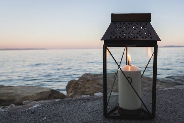 Bougie au bord de mer