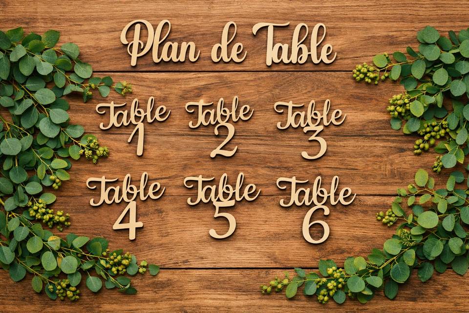 Creation en bois plan de table