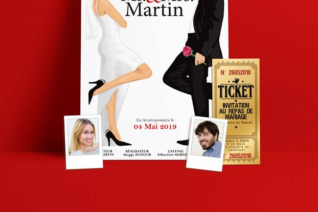 Faire-part cinéma Mr Mrs Smith