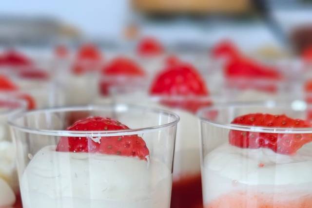 Verrines fraises et panna cotta