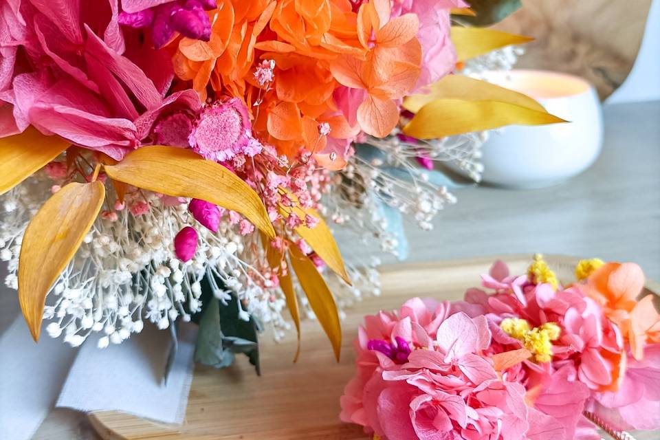 Bouquet et peigne Sunset