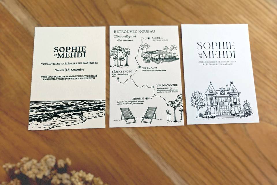 Ensemble du faire-part S&M