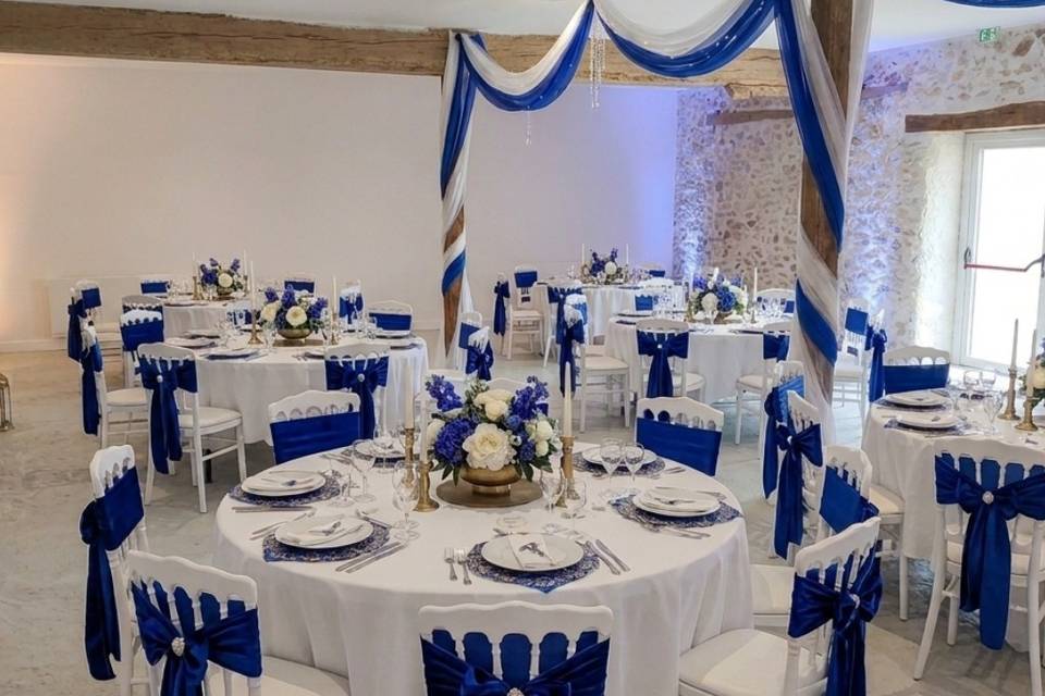 Salle de réception bleu roi