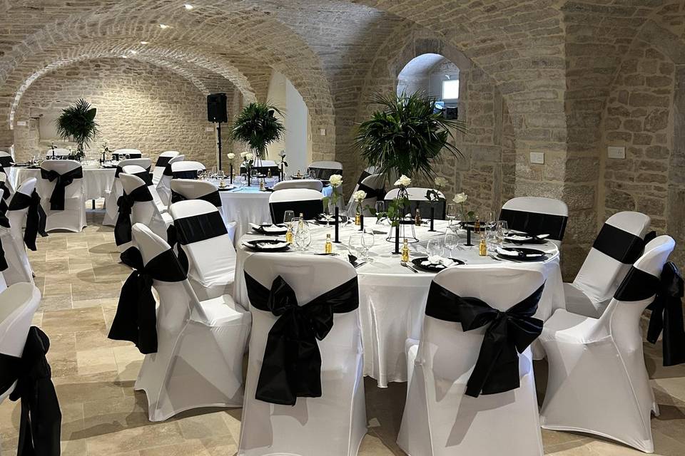 Salle de réception décorée