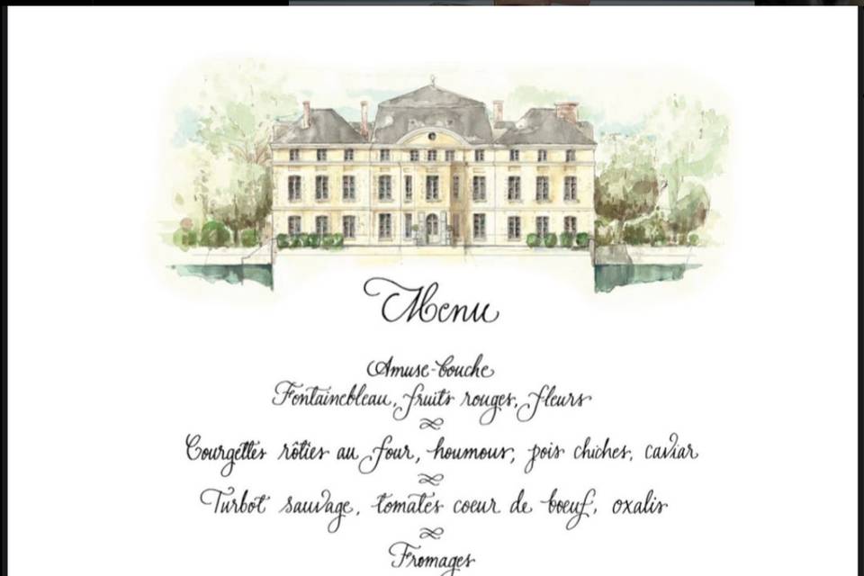 Menu calligraphié - digital