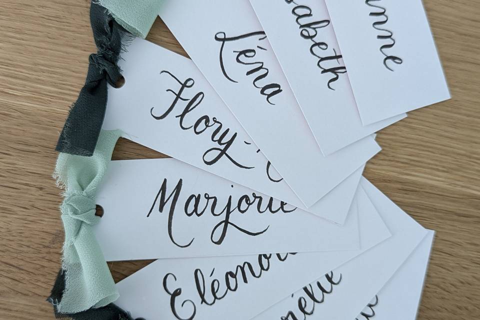 Marque-places calligraphiés