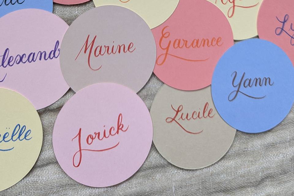 Marque-places ronds