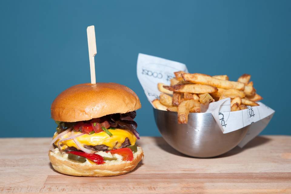 Burger and fries