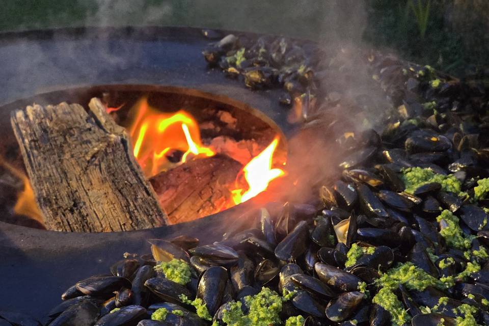 Moules au brasero