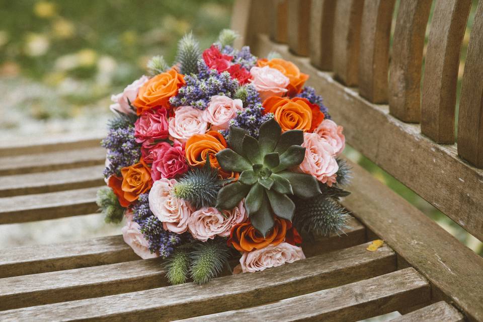 Bouquet de mariée rond