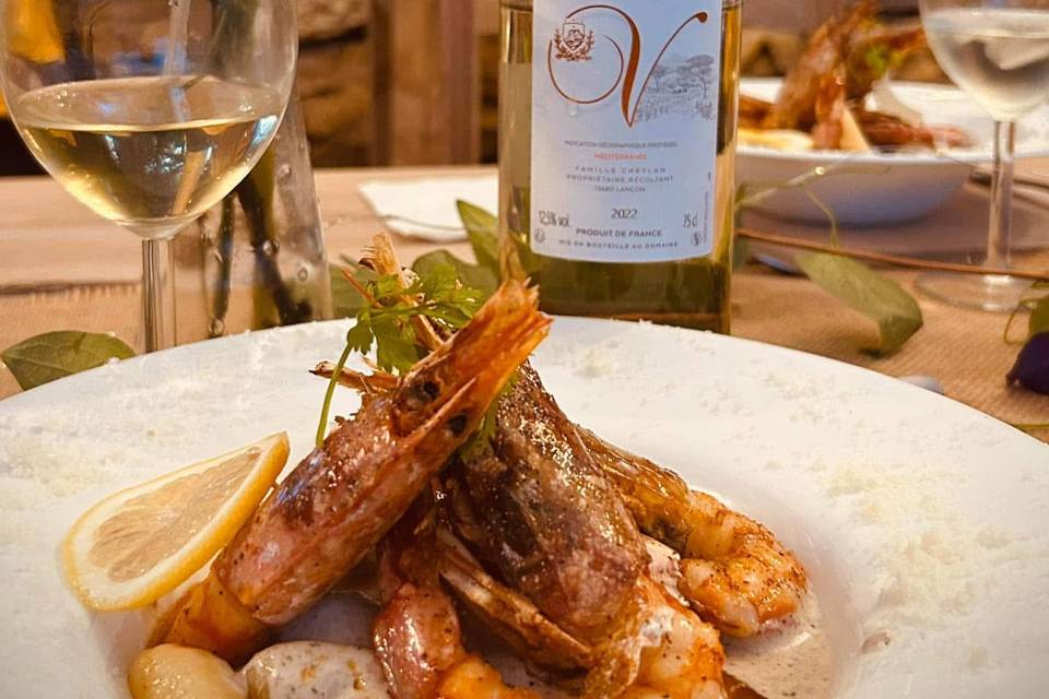 Gnocchi fondant aux gambas