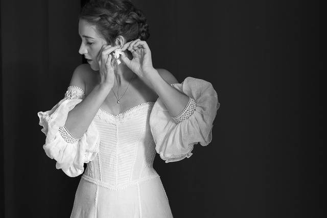 Robe corsetée en lin