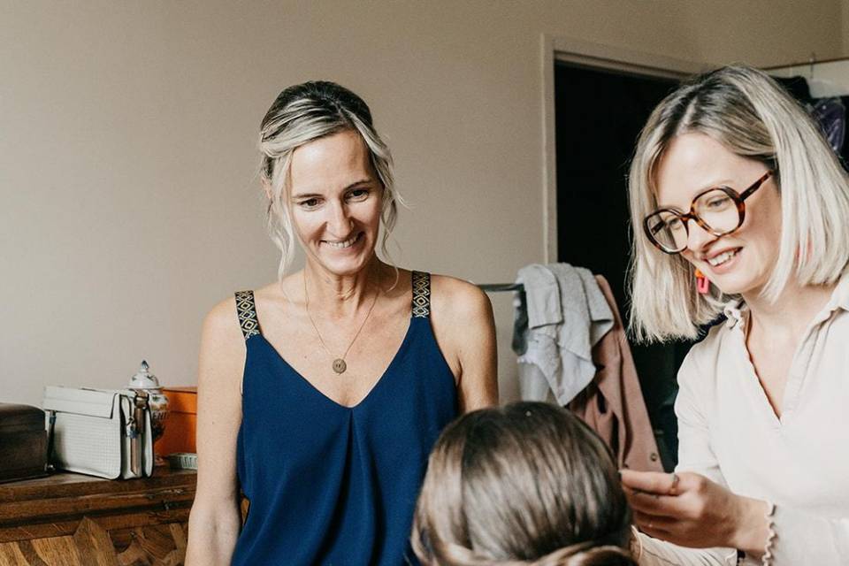 Chignon mariée + chignon maman