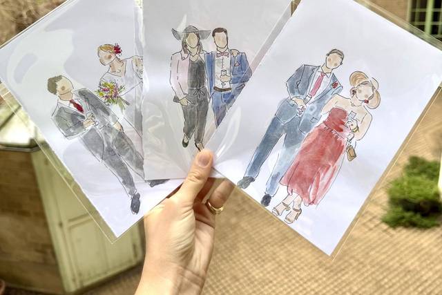 Croquis personnalisé aquarelle