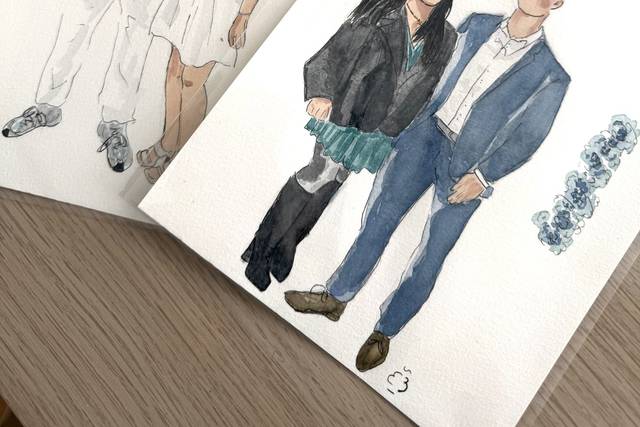 Croquis personnalisé aquarelle