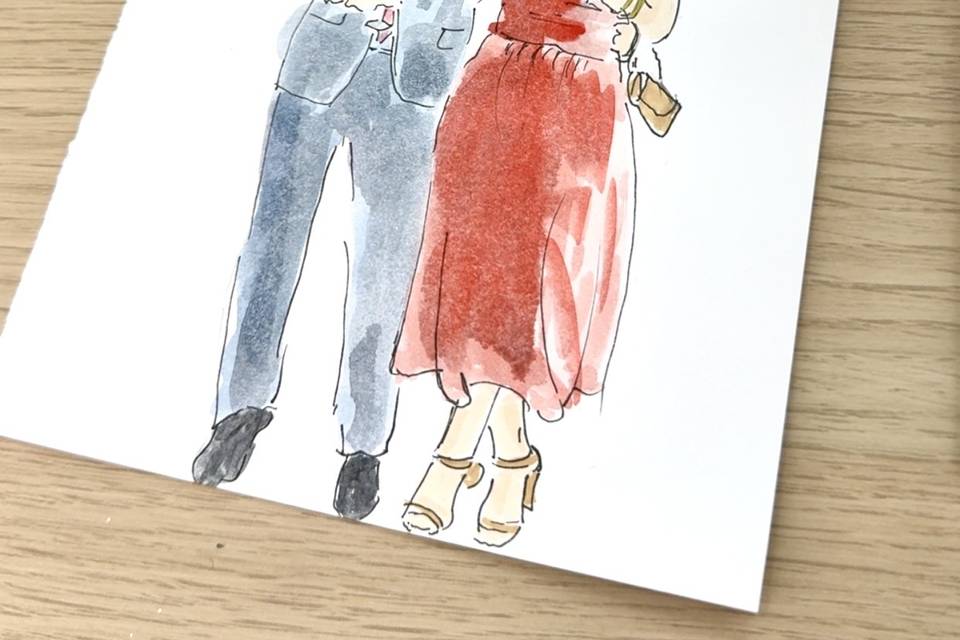 Croquis personnalisé aquarelle