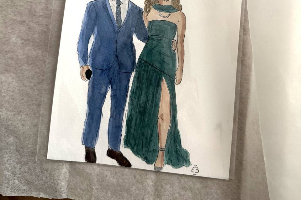 Croquis personnalisé aquarelle