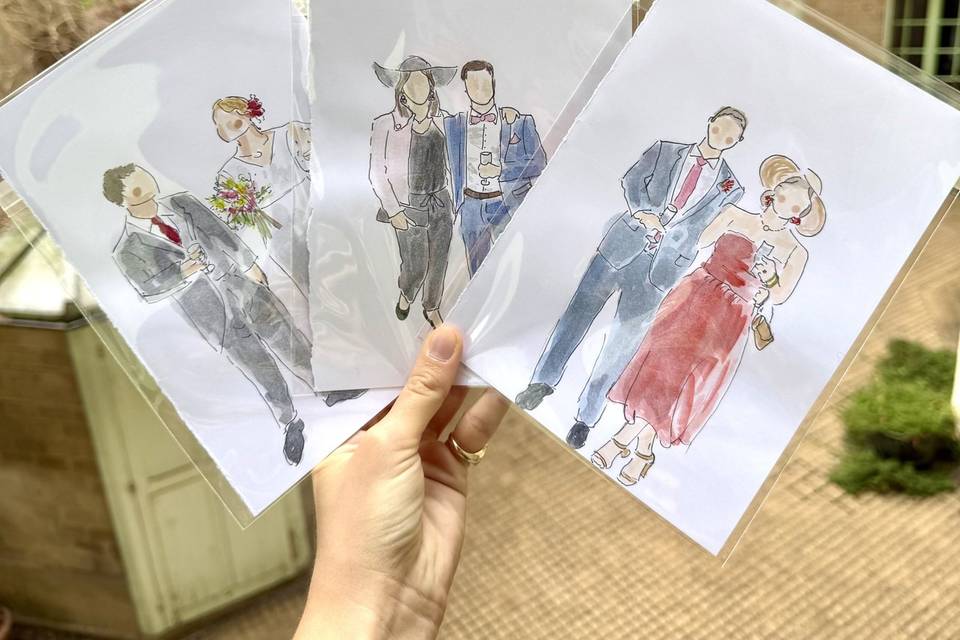 Croquis personnalisé aquarelle