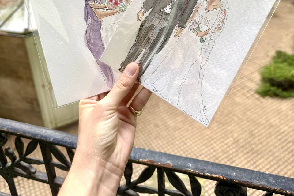 Croquis personnalisé aquarelle
