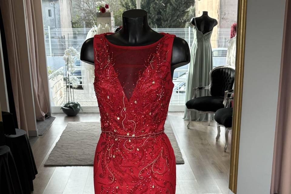 Robe de cocktail rouge