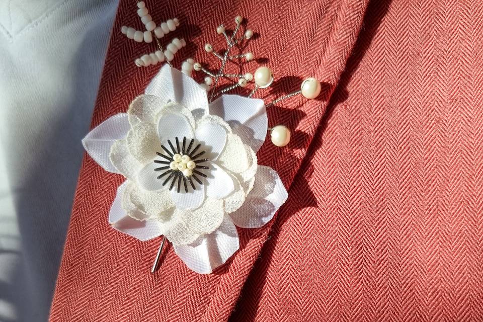 Boutonnière Mr Fleur soie