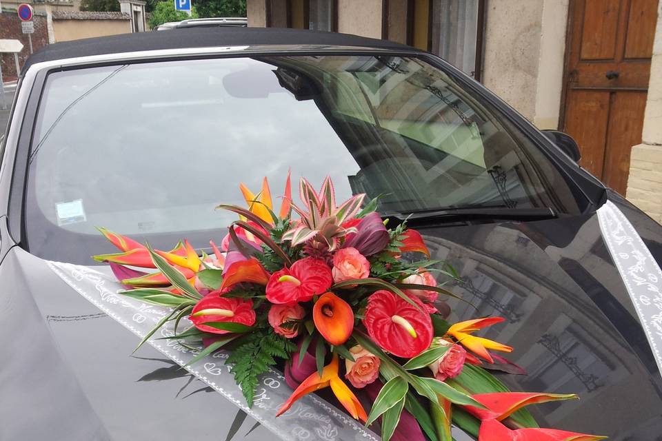 Bouquet de mariée rond de rose