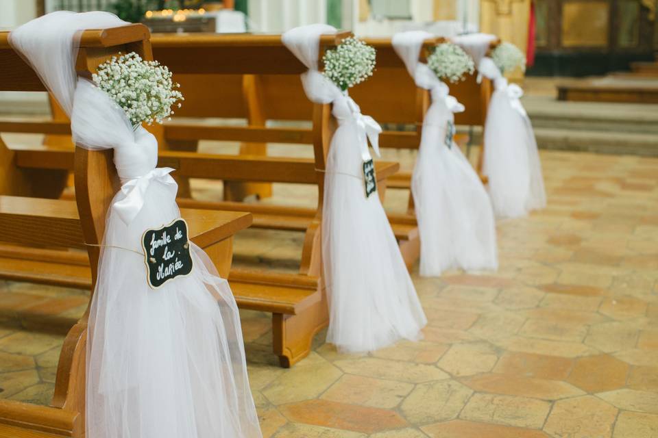 Décoration mariage église