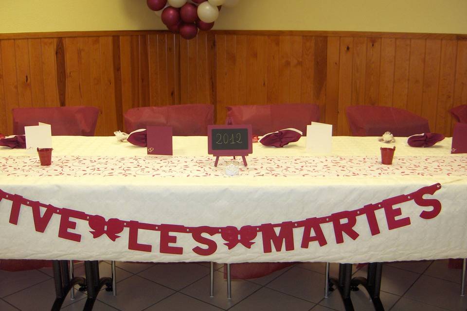 Déco table des mariés