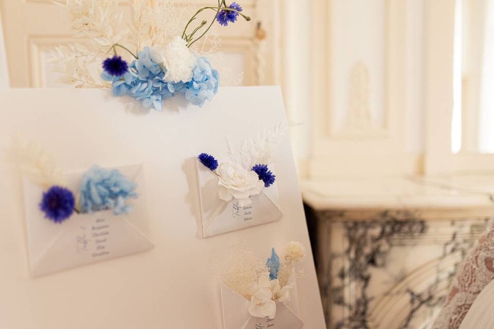 Plan de table bleu