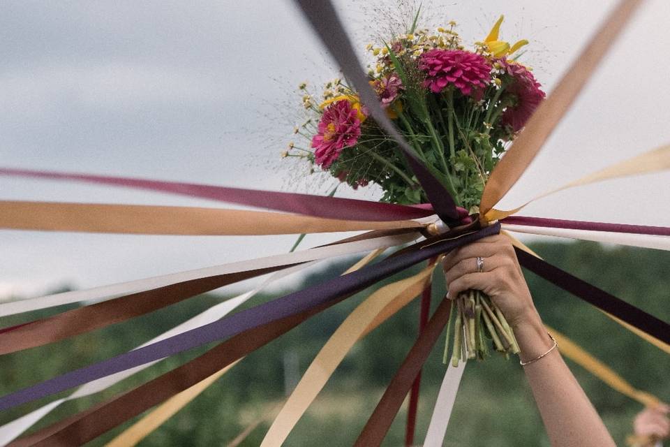 Bouquet pour cérémonie ruban