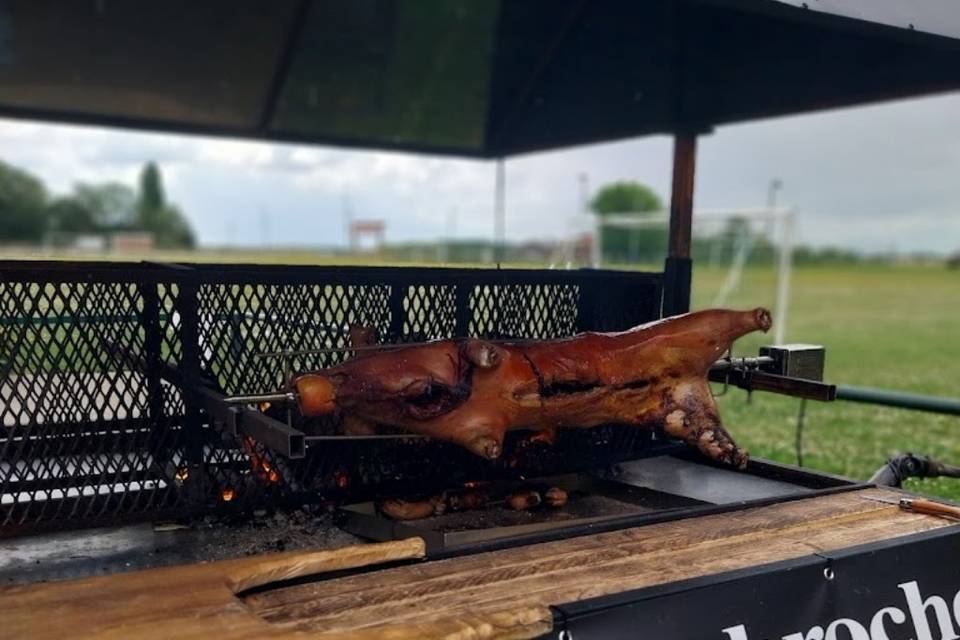 Cochon de lait à la broche