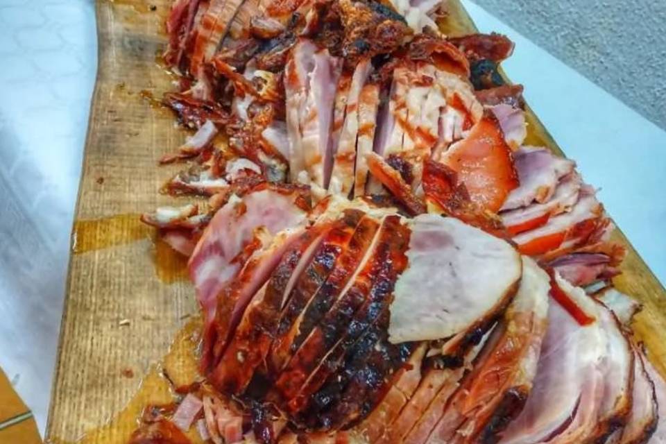 Decoupe de jambon à la broche