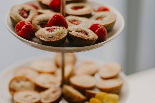 Financier pistache framboise