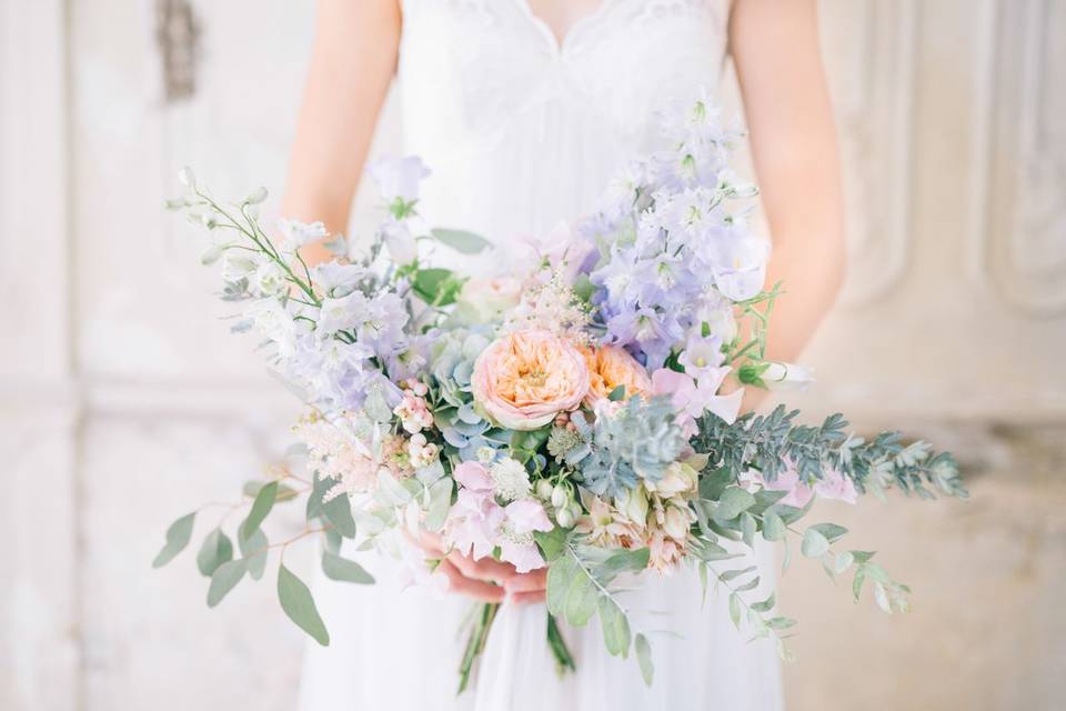 Bouquet de mariée pastel