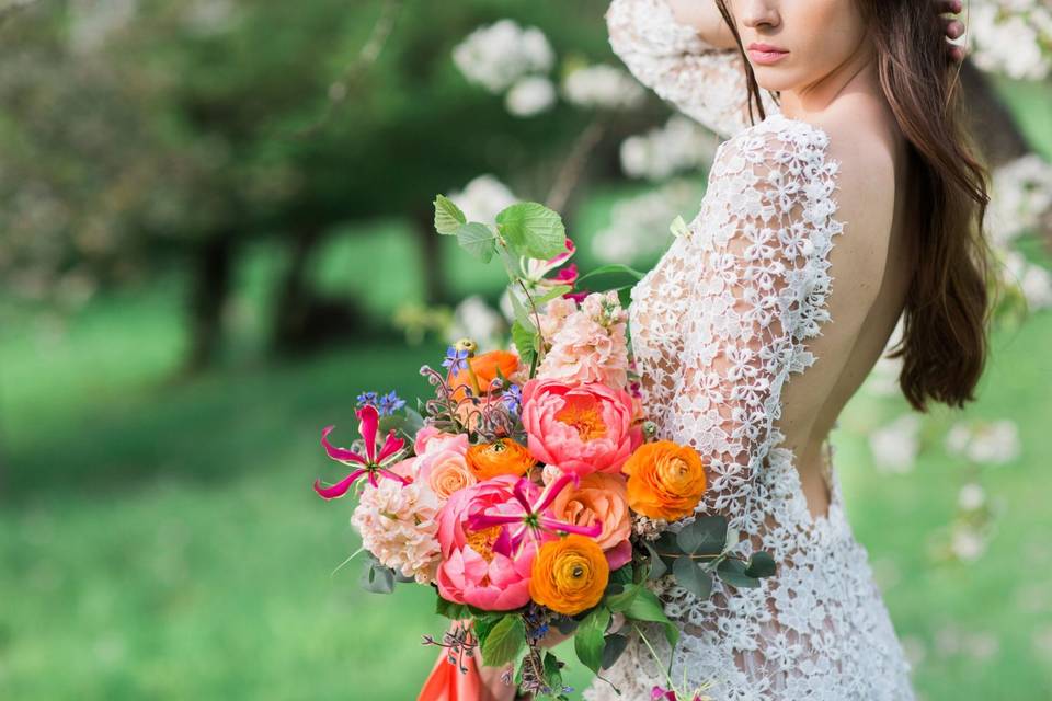 Bouquet de mariée fushia