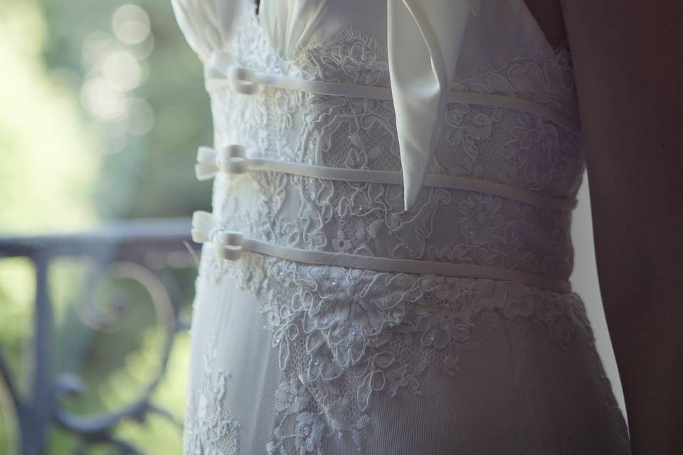 Détail robe de mariée