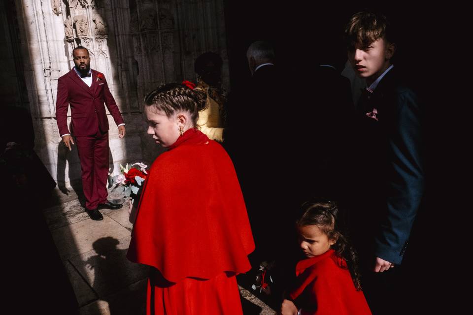 Arrivée a l'église