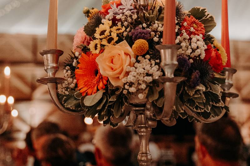 Chandelier fleuri
