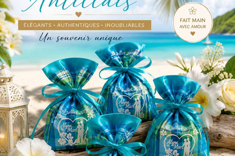 Dragée madras turquoise plage