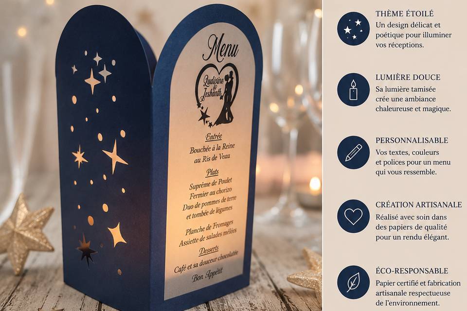 Menu photophore etoile