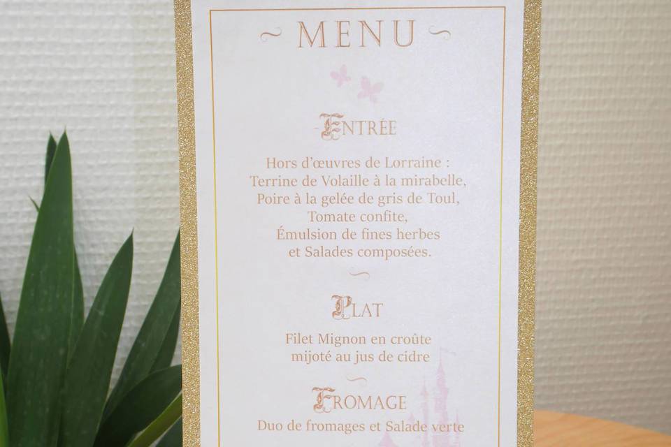 Menu disney