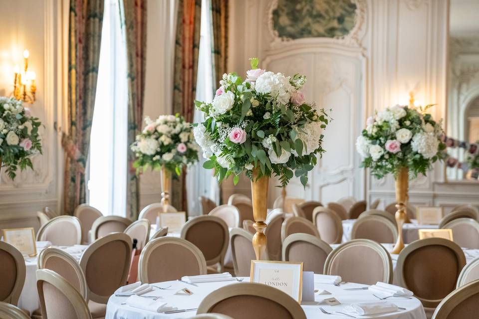 Salon banquets colonnes or
