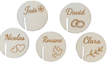 Marque place verre en bois