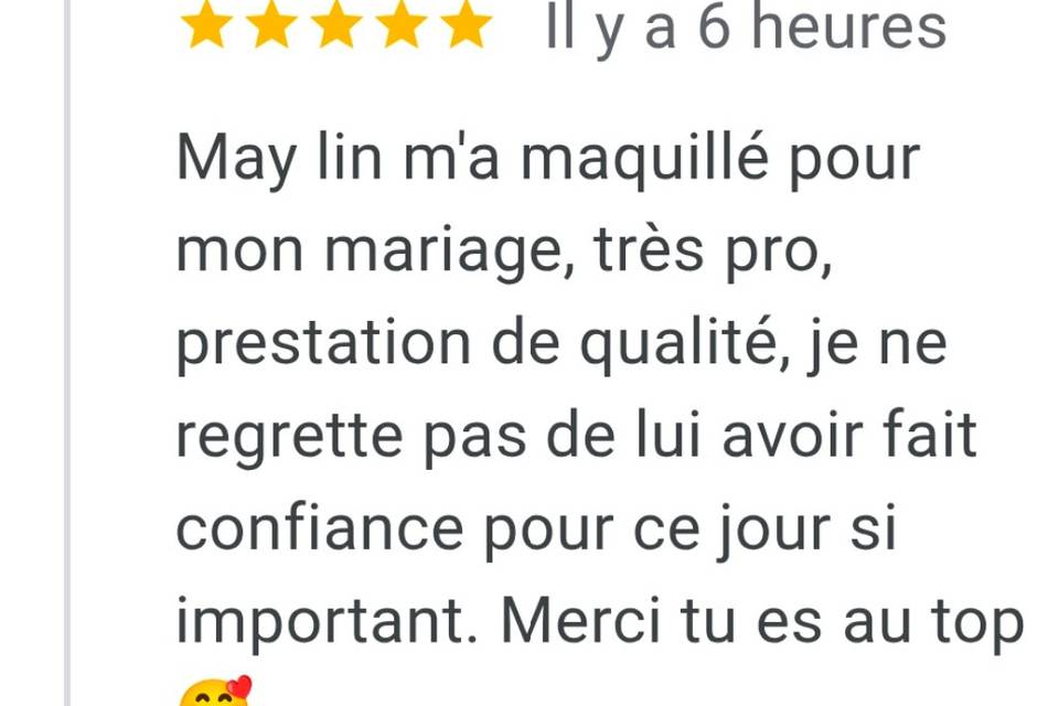 Commentaire cliente 🌺